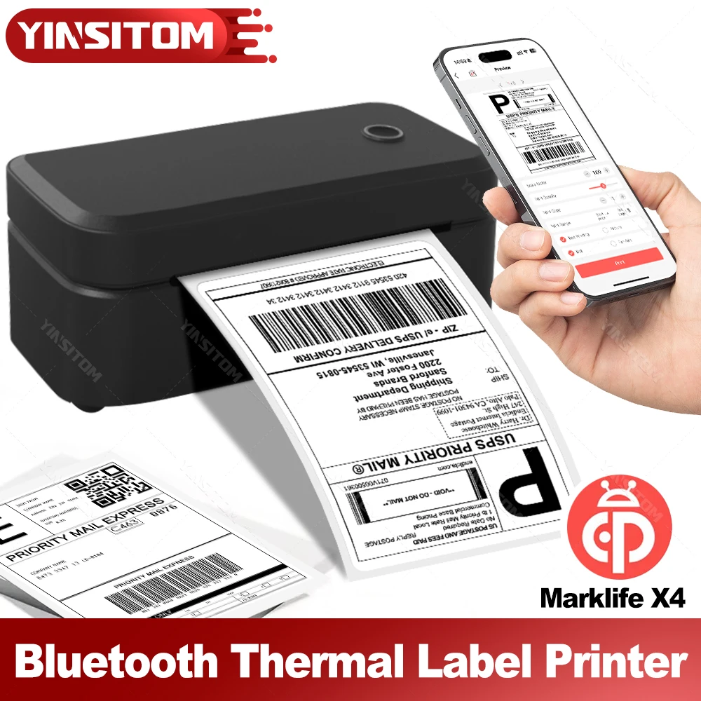 Marklife X4 Thermal Label Printer Portable Printer for 4x6 Mailing Packages Printing Bluetooth Automatic Label Recognition 2026
